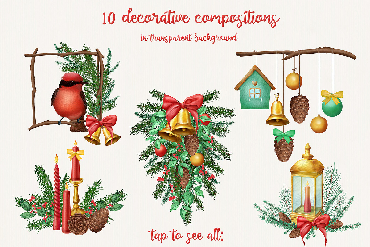 Christmas watercolor collection, a Seasonal Illustration by DamriNa art (Photo 2 of 9)