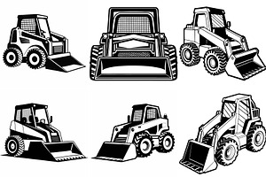 Skid steer loader machine vectors, an Object Graphic by Billah Hub