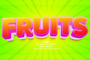 Fruits PSD 3d Editable Text Effect, a Layer Style Add-On by TrueVector