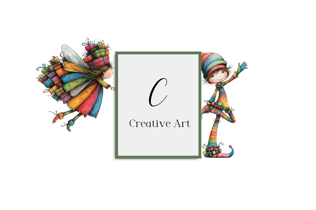 Whimsical Christmas Fairy Clipart, an Illustration by Creative Art (Photo 12 of 12)