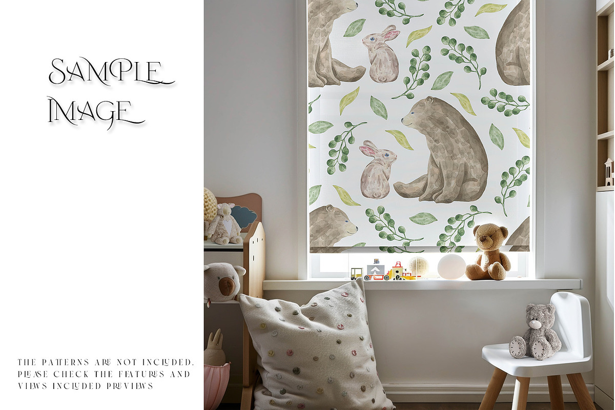 Nursery Roll Blinds & Pillow Mockups, a Household Mockup by mock-ups (Photo 12 of 14)