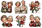Funny Elderly Couple Christmas Party, an Illustration by Craft Nest (Thumbnail 3 of 10)