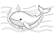 Whale Line Art Vector Bundle, an Illustration by yasushie (Thumbnail 23 of 51)