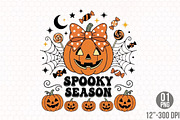 Coquette Bow Pumpkin PNG, a Seasonal Illustration by Designking (Thumbnail 1 of 4)