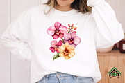 Watercolor Pink Orchid Clipart, an Illustration by Craft Nest (Thumbnail 8 of 12)