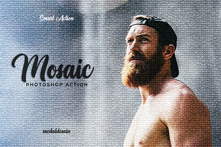 Mosaic Photoshop Action, an Action Add-On by Modaldesain