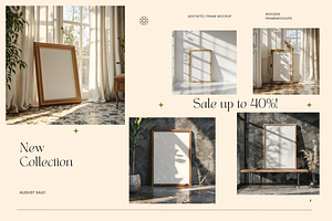 Wooden Poster Frame Mockup | Natural, a Mockup by StormDigitalArt