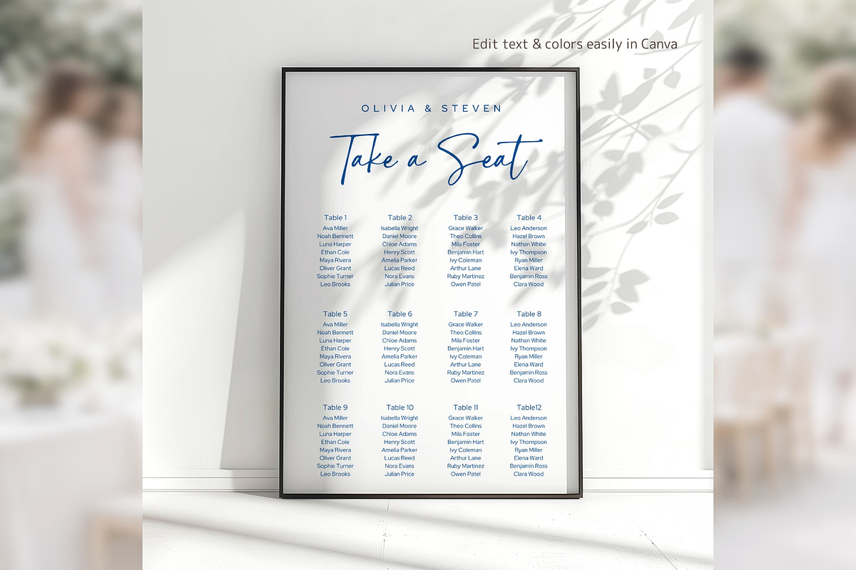 Modern Script Seating Canva bd007, a Poster Template by TyphoonStudio (Photo 5 of 10)
