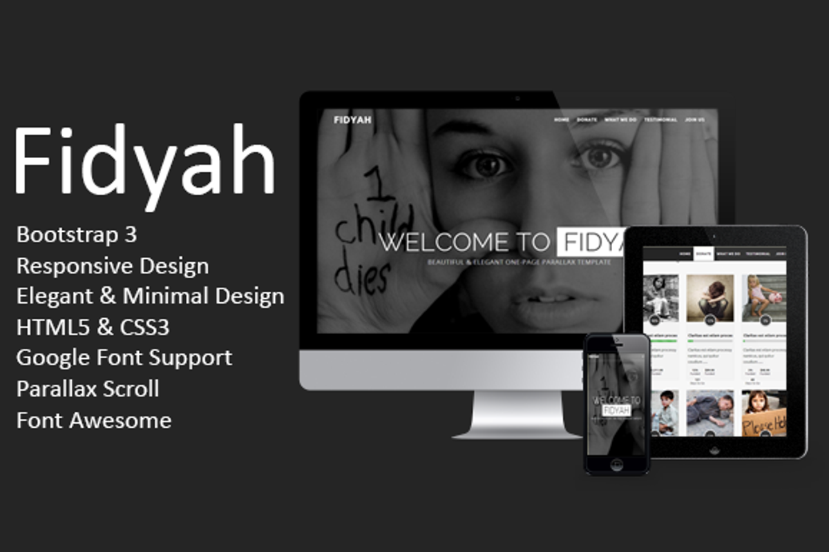 Fidyah - Charity Donation Theme, a Bootstrap Template by dewitech (Photo 1 of 3)