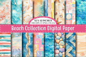 Beach Textures Collection, a Pattern Graphic by designcity5