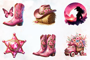 Cowgirl Summer Clipart, a Seasonal Illustration by RobertsArt (Thumbnail 8 of 8)