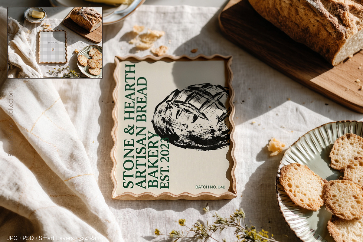 Bread & Linen – Card & Frame Mockups, a Household Mockup by NikiArts (Photo 6 of 12)