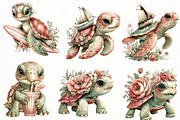 Whimsical Summer turtle Clipart, an Illustration by Designworld (Thumbnail 4 of 8)