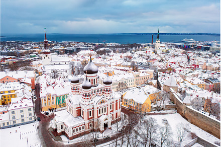Aerial View of Tallinn in winter, an Architecture Photo by Nature and travel