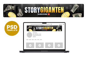Finance News YouTube banner Template, a Social Media Template by Vaughn Studios