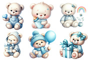 Blue Baby Teddy Bear Watercolor, an Illustration by Designworld (Thumbnail 2 of 5)