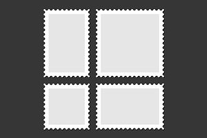 Blank Postage Stamps Set, an Object Graphic by in8finity