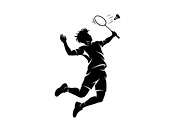 60 Badminton Player Smash Silhouette, a Person Illustration by Amazin_art (Thumbnail 14 of 26)