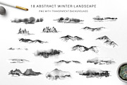 Watercolor abstract winter set, a Seasonal Illustration by LeriaArt watercolor (Thumbnail 3 of 6)