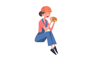 Woman Construction Worker Character, a Person Illustration by TopVectors