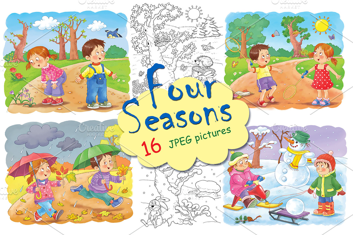 Four seasons bundle, an Animal Illustration by Haso (Photo 1 of 4)