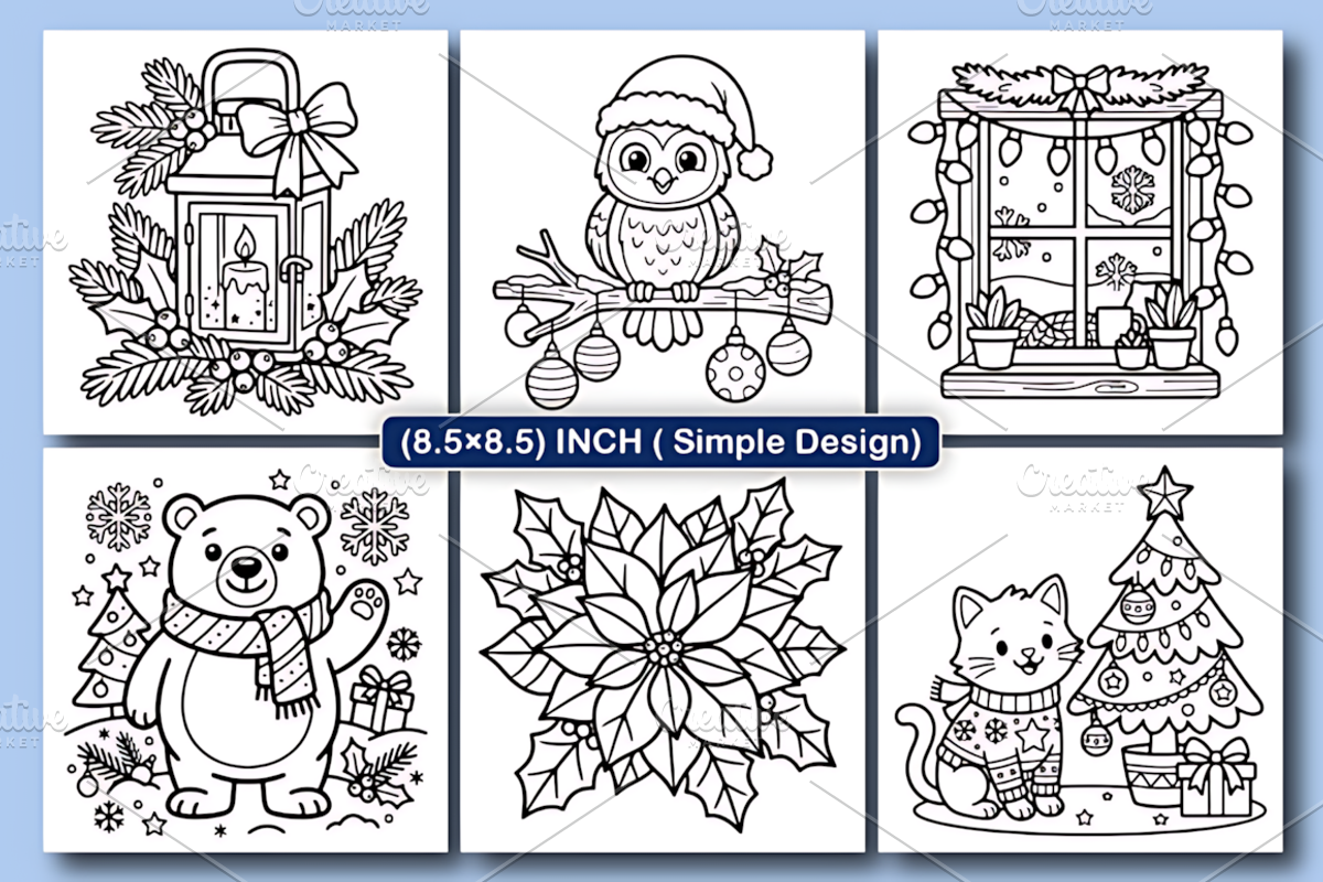 Christmas: Bold and Easy Coloring, a Seasonal Illustration by Design Station (Photo 4 of 6)