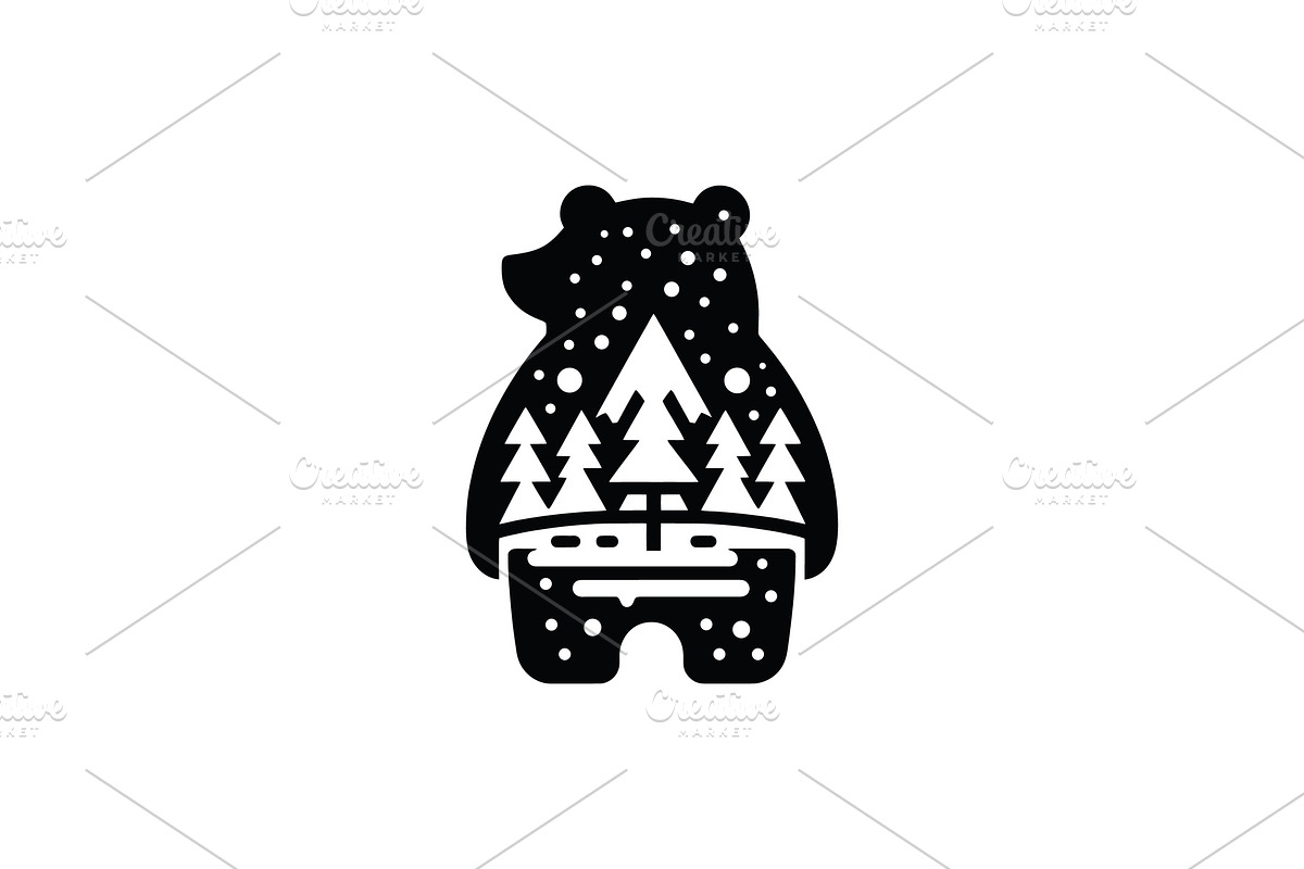 Bear Logo Forest Design, a Branding & Logo Template by Vectorium Studio (Photo 1 of 2)