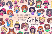 Cute Kawaii Chibi Girls Characters, a Person Illustration by Palau (Thumbnail 1 of 12)