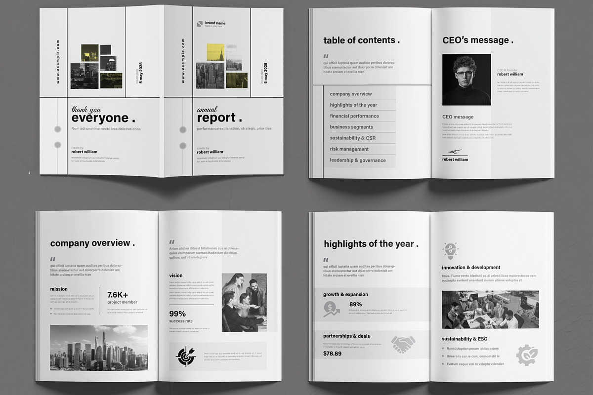 Modern Annual Report Template, a Brochure Template by MightyDesign (Photo 2 of 6)