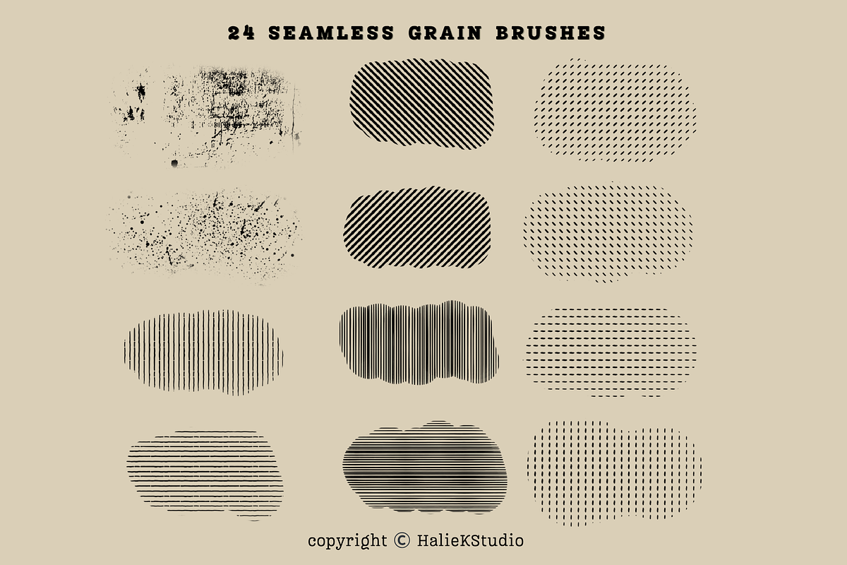 Seamless Grain Procreate Brushes, a Brush Add-On by HalieKStudio (Photo 3 of 9)