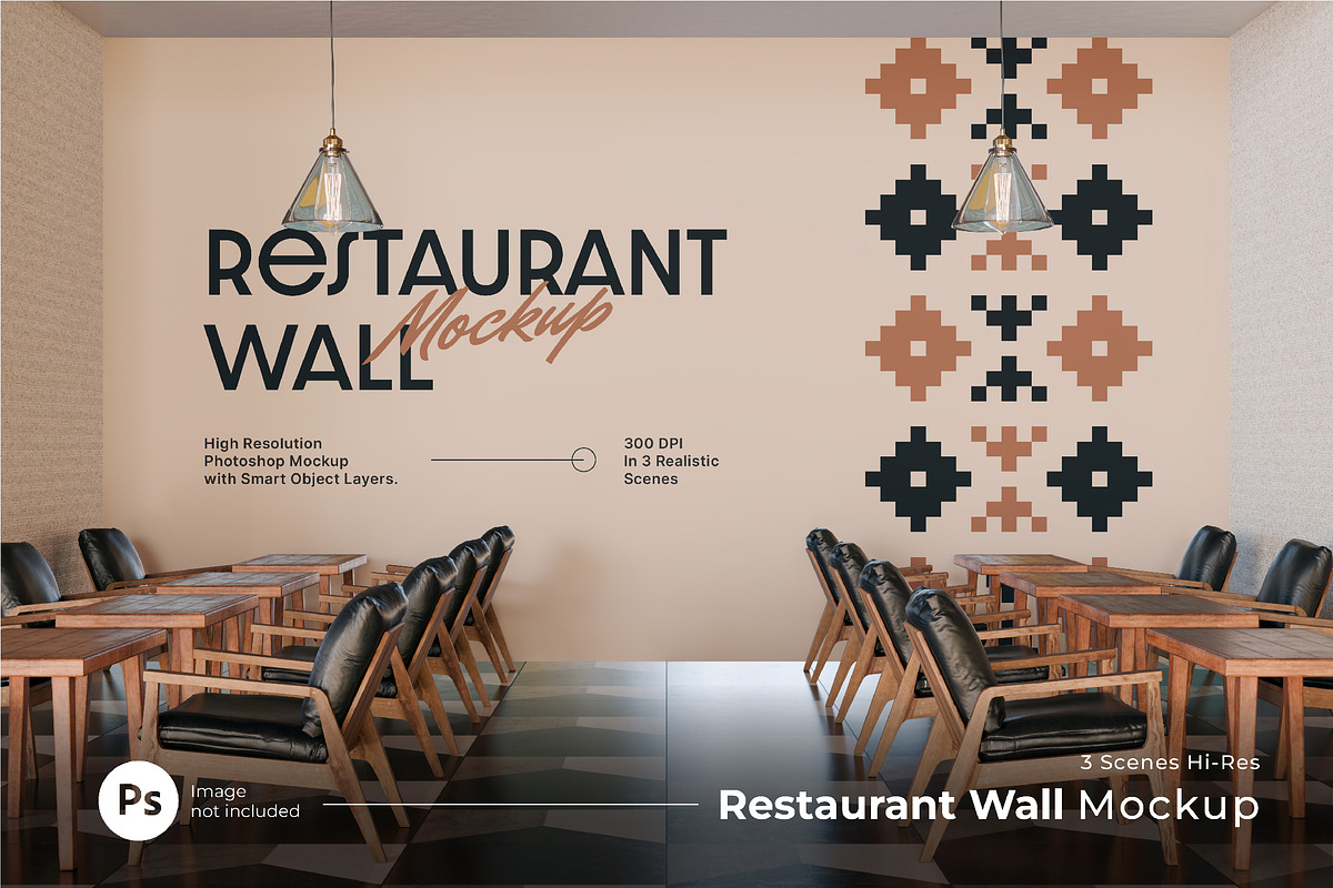 Restaurant Wall Mockup, an Advertising Mockup by Rahardi Creative (Photo 1 of 4)
