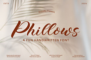 Phillows - Fun Handwritten Font, a Script Font by Dhabee (Thumbnail 1 of 15)