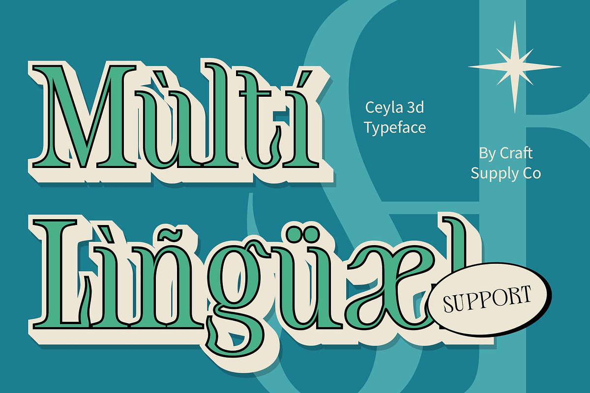 Ceyla 3D, a Serif Font by Craft Supply Co. (Photo 4 of 8)