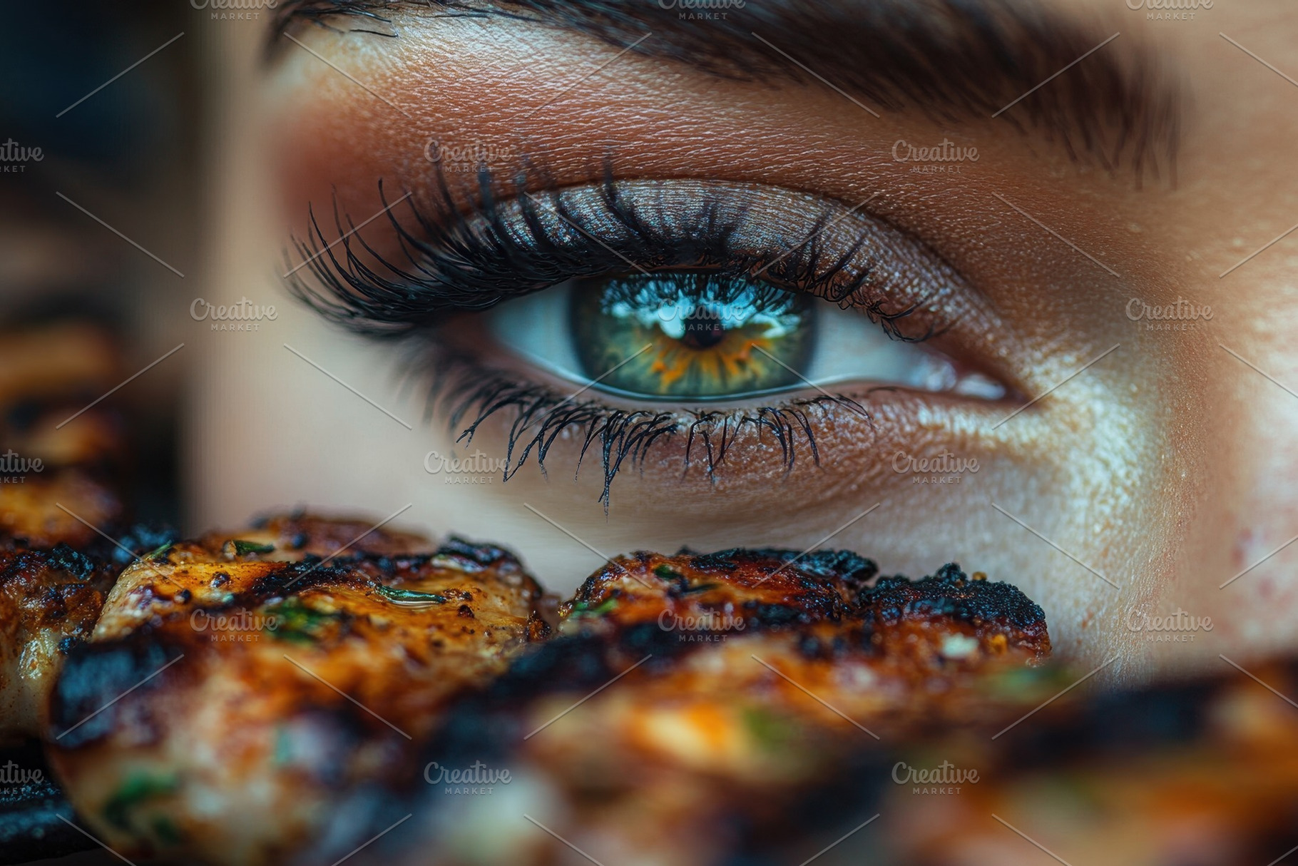 Close-up of a person's eye revealing, a Photo by Tanuart