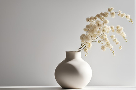 Still life white vase and airy light, an Architecture Photo by ComfortQ