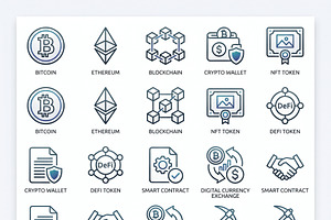 Bundles Crypto NFT Outline Icons, an Outline Icon by adenpinkstore