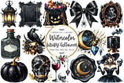 Luxury Black Halloween Clipart, an Illustration by OK Design (Thumbnail 1 of 5)