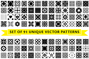 Set of 91 unique vector patterns
