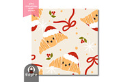 Coquette Christmas Croissant Pattern, a Pattern Graphic by KisbyArt (Thumbnail 2 of 3)