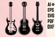 Guitar Clipart Bundle, Guitar Head, a Branding & Logo Template by Vectorhight (Thumbnail 3 of 3)