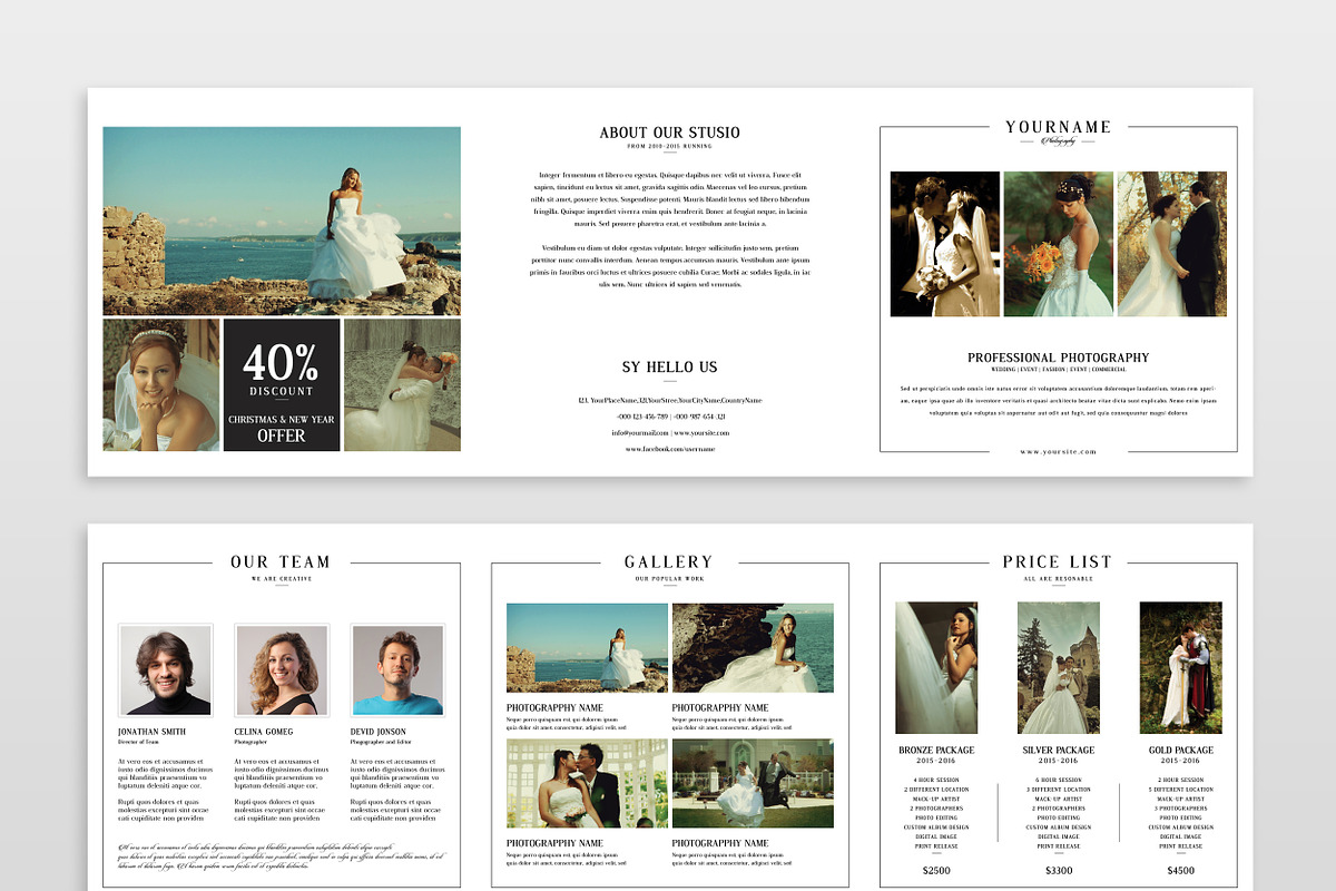Wedding Photography  Square Trifold, a Brochure Template by SmmrDesign (Photo 4 of 4)