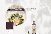 Watercolor Clipart-VELVET CHRISTMAS, a Decorative Illustration by Beigetime (Thumbnail 2 of 17)
