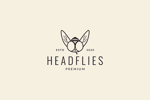 Animal Insect Flies Head Wings Logo