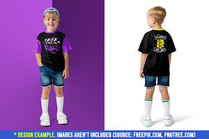 Realistic Kids Boy T-Shirt Mockups