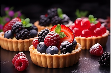 Fresh Tasty sweet tartlets berry, a Food & Drink Photo by Ylivdesign
