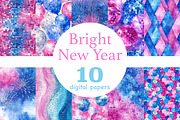 Bright New Year Digital Papers, a Pattern Graphic by GlamArtZhanna (Thumbnail 1 of 4)