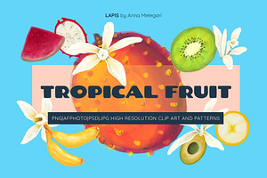 Tropical Fruit Clipart & Patterns