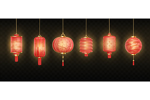 Realistic chinese lanterns. Isolated, an Object Illustration by Stock-Smart-Start