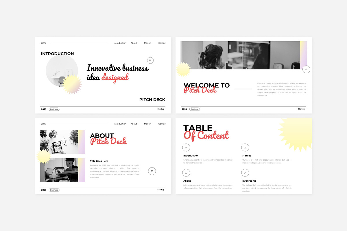 White Minimalist Startup Pitch Deck, a Presentation Template by Eklip Studio (Photo 2 of 6)