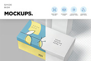 Wide Rectangular Shoes Box Mockup, a Packaging Mockup by megostudi0 (Thumbnail 5 of 8)